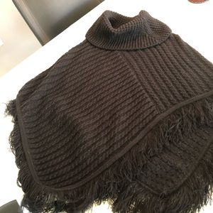 Black cowl neck poncho